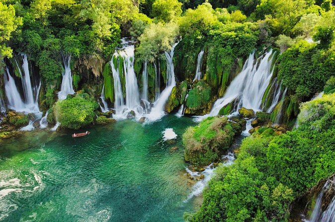 From Mostar: Kravice waterfalls, Blagaj, Fortica & Počitelj - Bunski Kanali Most: the turquoise confluence where rivers squeeze through rock