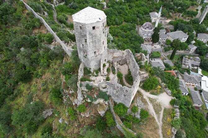 From Mostar: Kravice waterfalls, Blagaj, Fortica & Počitelj - Fortica zipline and glass Skywalk views over Mostar